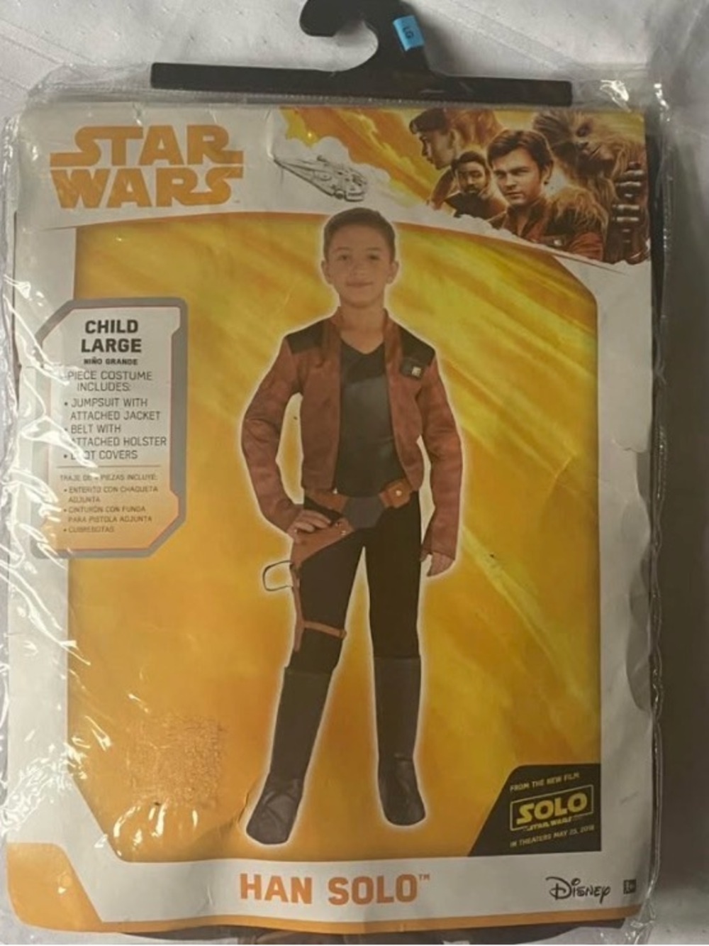 Disney Deluxe Han Sol Costume 4 Piece Child Boys Size Large 12-14yrs Old